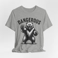 Dangerous Bear Funny Grizzly T-Shirt in Athletic Heather - bold vintage park sign grizzly graphic tee, Barely Outdoorsy Bella Canvas 3001