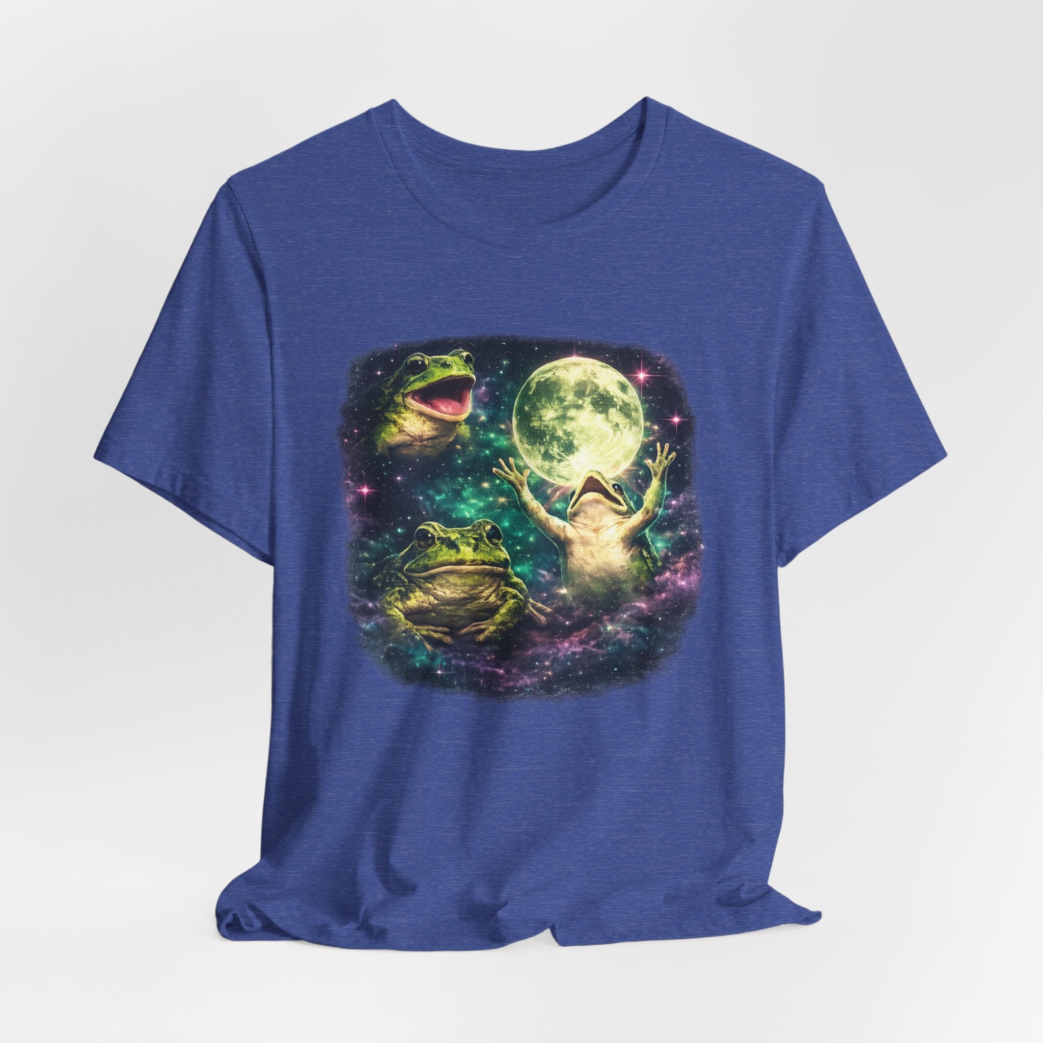 Three Frog Moon T-Shirt in Maroon - funny frog moon parody graphic tee, Bella Canvas 3001