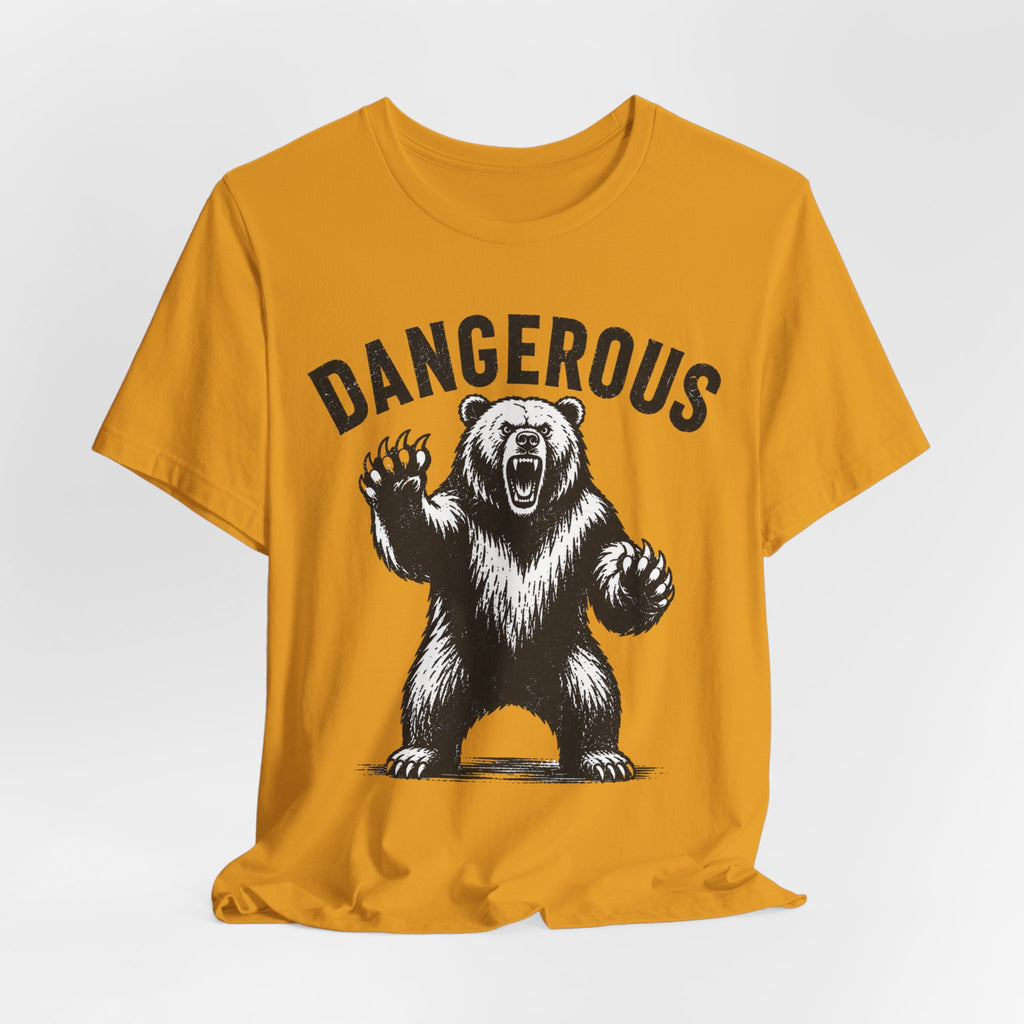 Dangerous Bear Grizzly Tee in Heather True Royal - funny dangerous bear park sign shirt, Barely Outdoorsy