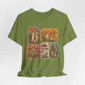 Favorite Mushroom Cards T-Shirt in Heather Columbia Blue - goblincore psychedelic mushroom card deck fungi graphic tee, Barely Outdoorsy