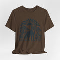 Desert Coyote Minimalist Southwest T-Shirt in Heather Stone - minimalist Southwest desert coyote cactus graphic tee, Barely Outdoorsy