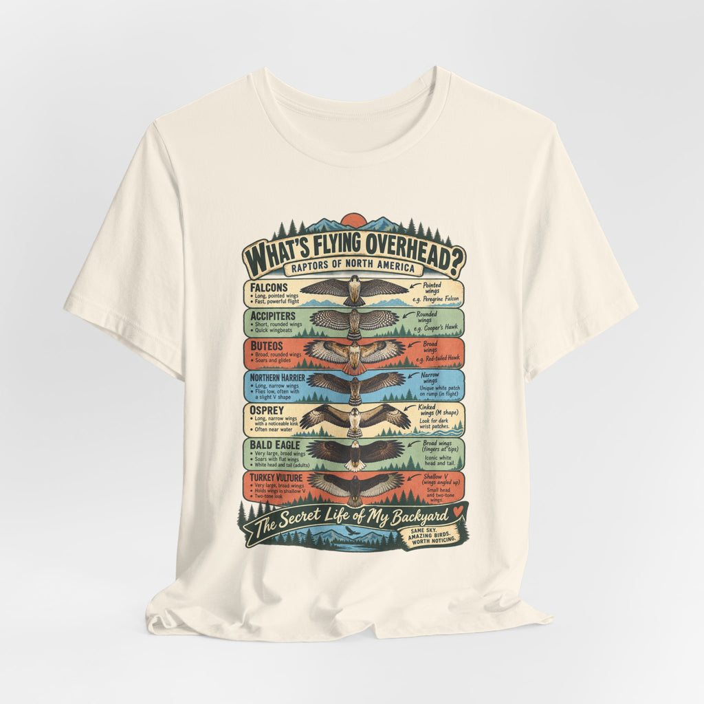 Raptors of North America Identification Tee in Heather True Royal - vintage birding raptor field guide shirt, Barely Outdoorsy