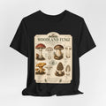 Woodland Fungi Field Guide T-Shirt in Heather Ice Blue - vintage mushroom illustration tee, Bella Canvas 3001