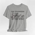 The Fellowship of the Wing Tee in Heather Ice Blue - starling murmuration flock shirt, Barely Outdoorsy Bella Canvas