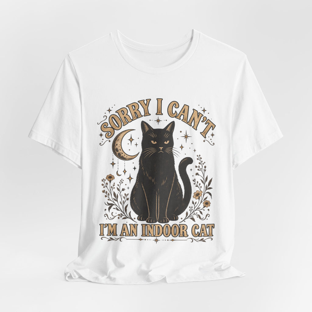 Sorry I Can't I'm an Indoor Cat Tee in Heather Brown - funny indoor cat humor shirt, Barely Outdoorsy