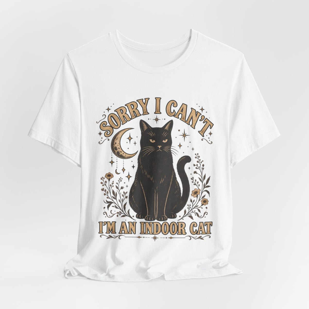 Sorry I Can't I'm an Indoor Cat Tee in Heather Brown - funny indoor cat humor shirt, Barely Outdoorsy