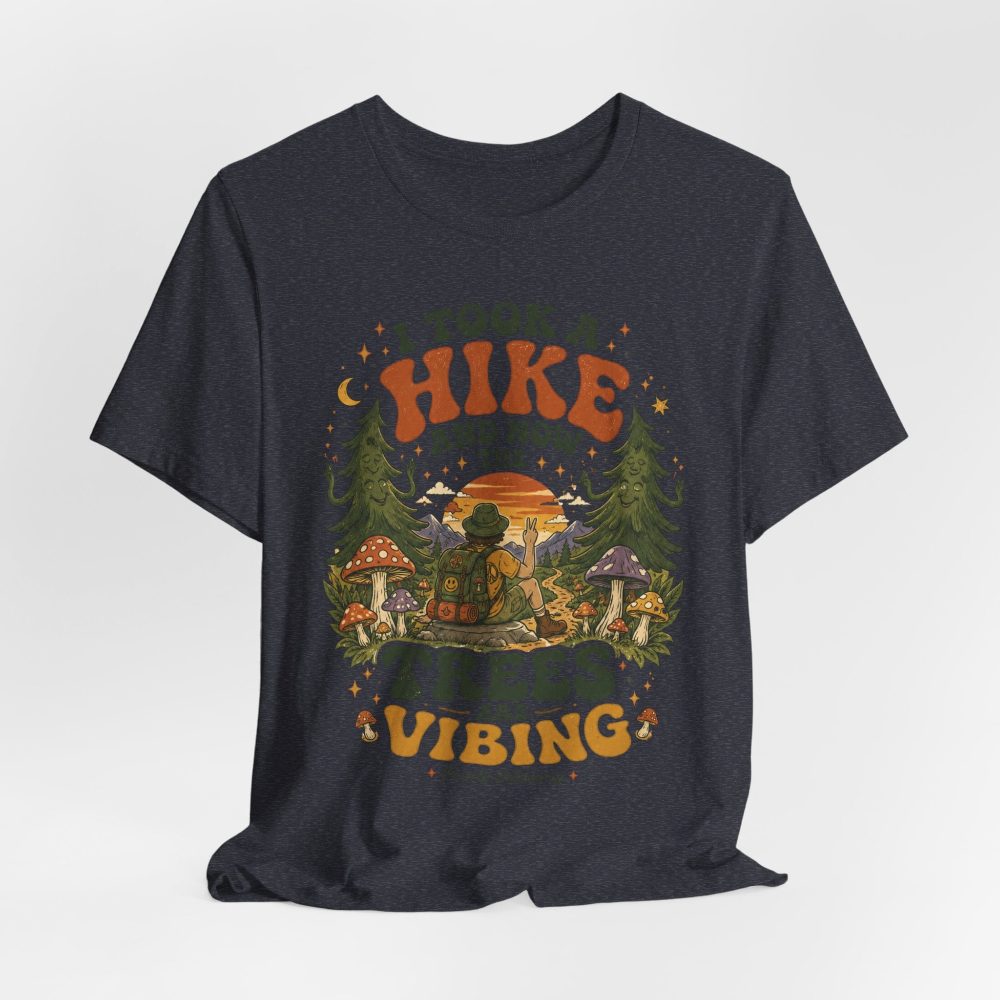 Barely Outdoorsy hiking trees shirt funny nature lover gift