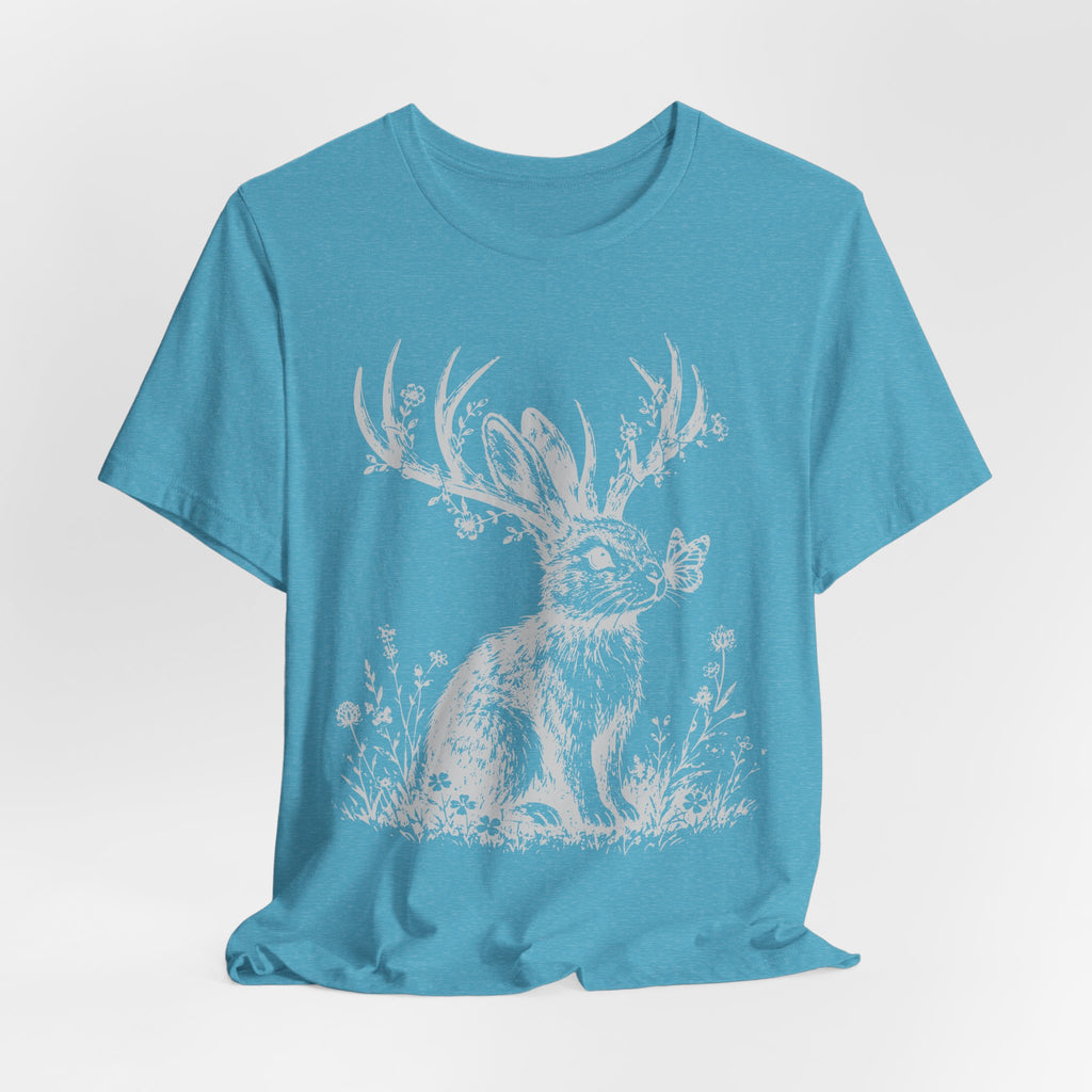 Jackalope wildflower graphic tee unisex crew neck BarelyOutdoorsy