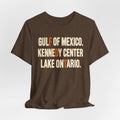 Gulf of Mexico Kennedy Center Lake Ontario T-Shirt in Heather Stone - bold block letter resistance graphic tee, Barely Outdoorsy