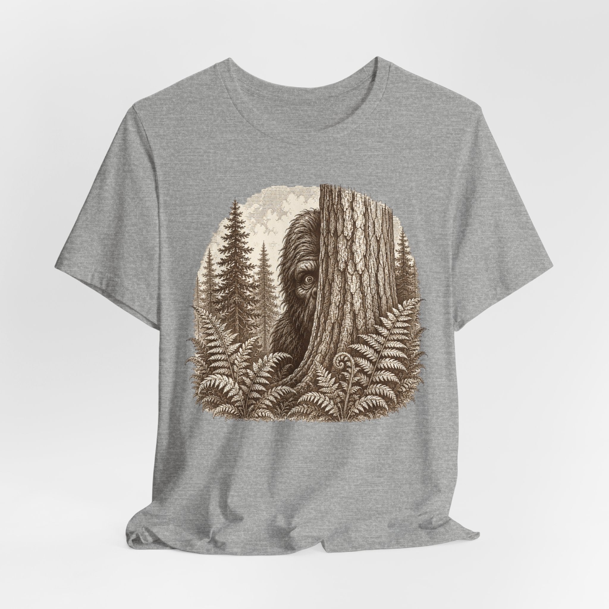Hide and Seek Champion Tee in Black Heather - vintage Bigfoot champion engraving graphic tee, Barely Outdoorsy