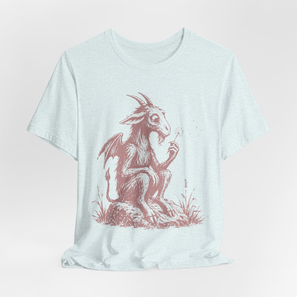 Close-up dragon blowing dandelion illustration barely outdoorsy cotton tee