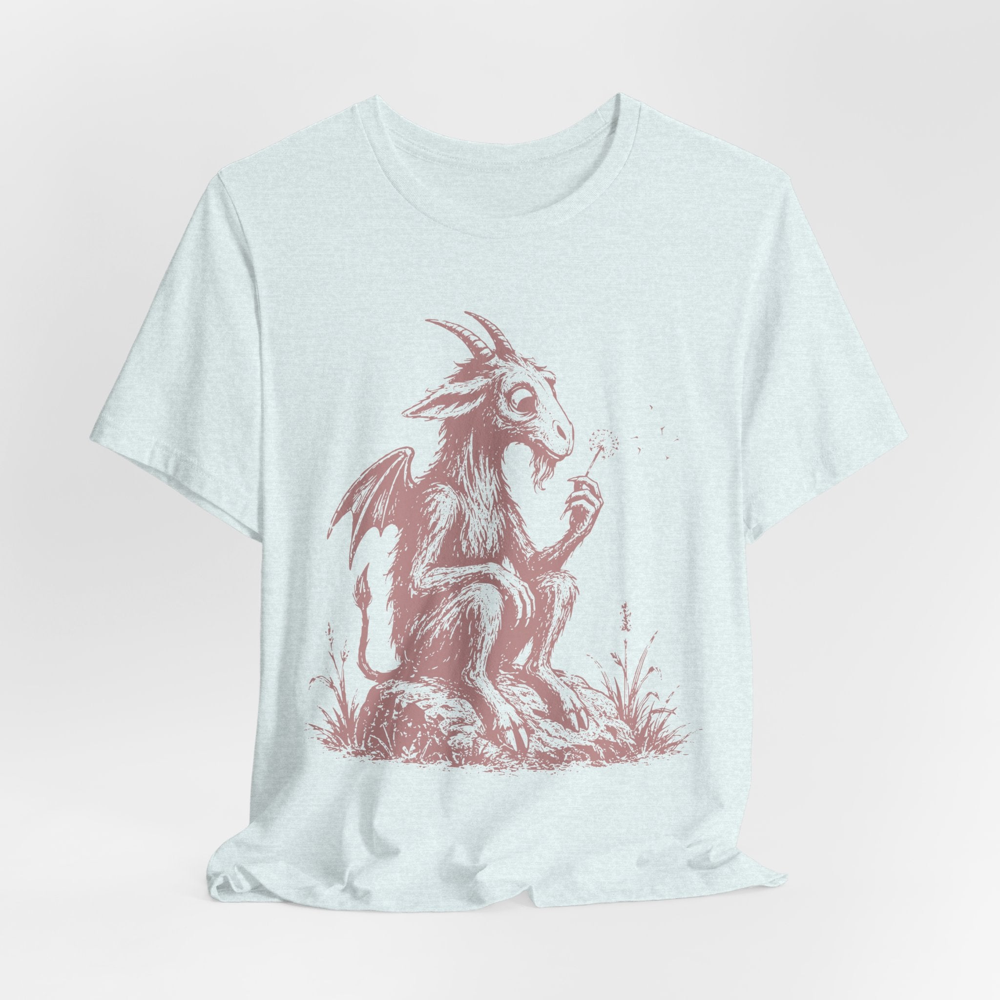 Close-up dragon blowing dandelion illustration barely outdoorsy cotton tee