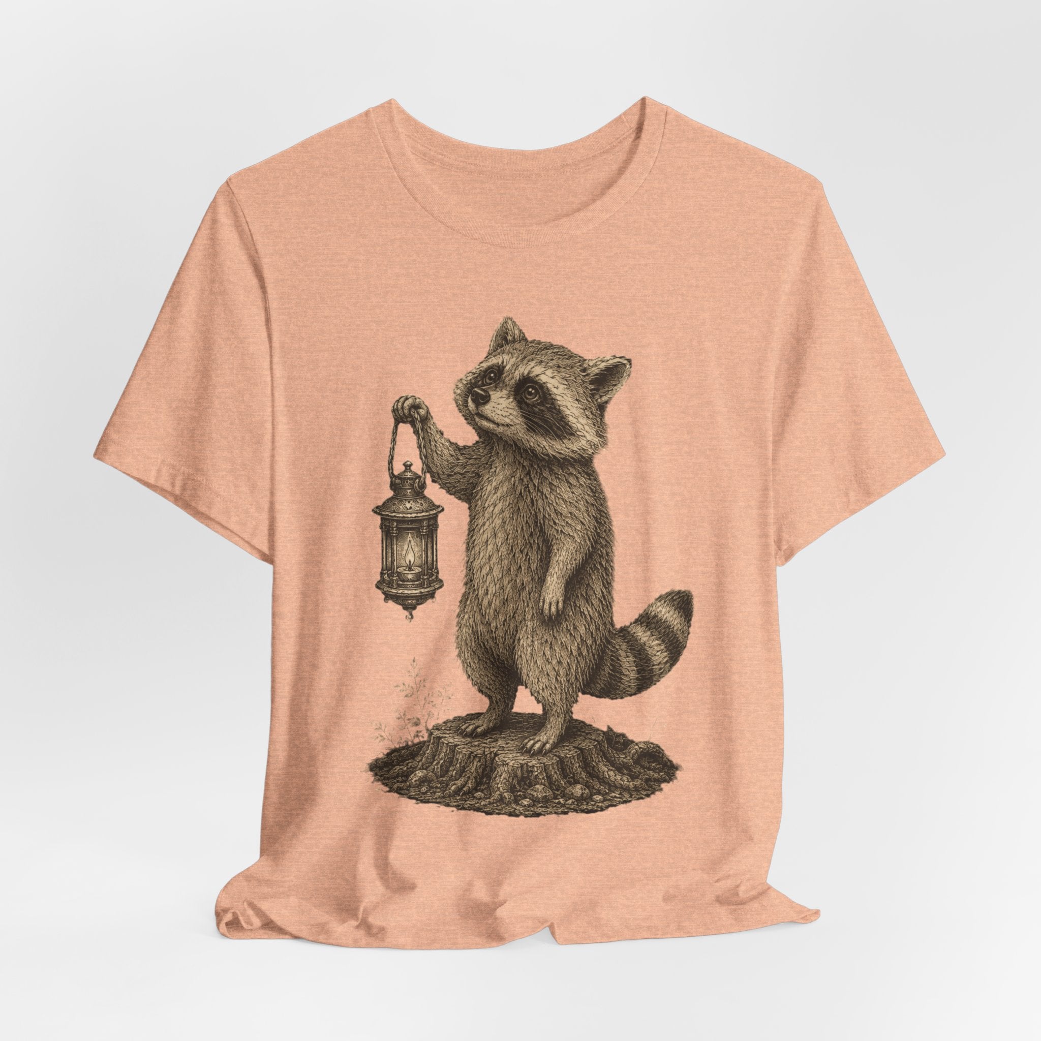 Raccoon Lantern Tee in White - vintage raccoon lantern night mushroom graphic shirt, Barely Outdoorsy