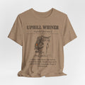 Uphill Whiner Hiking Cat Tee in Heather Stone - funny hiking cat humor shirt, Barely Outdoorsy Bella Canvas 3001