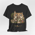 English Village Mysteries Cozy Tee in Brown - funny cozy mystery village humor shirt, Barely Outdoorsy Bella Canvas