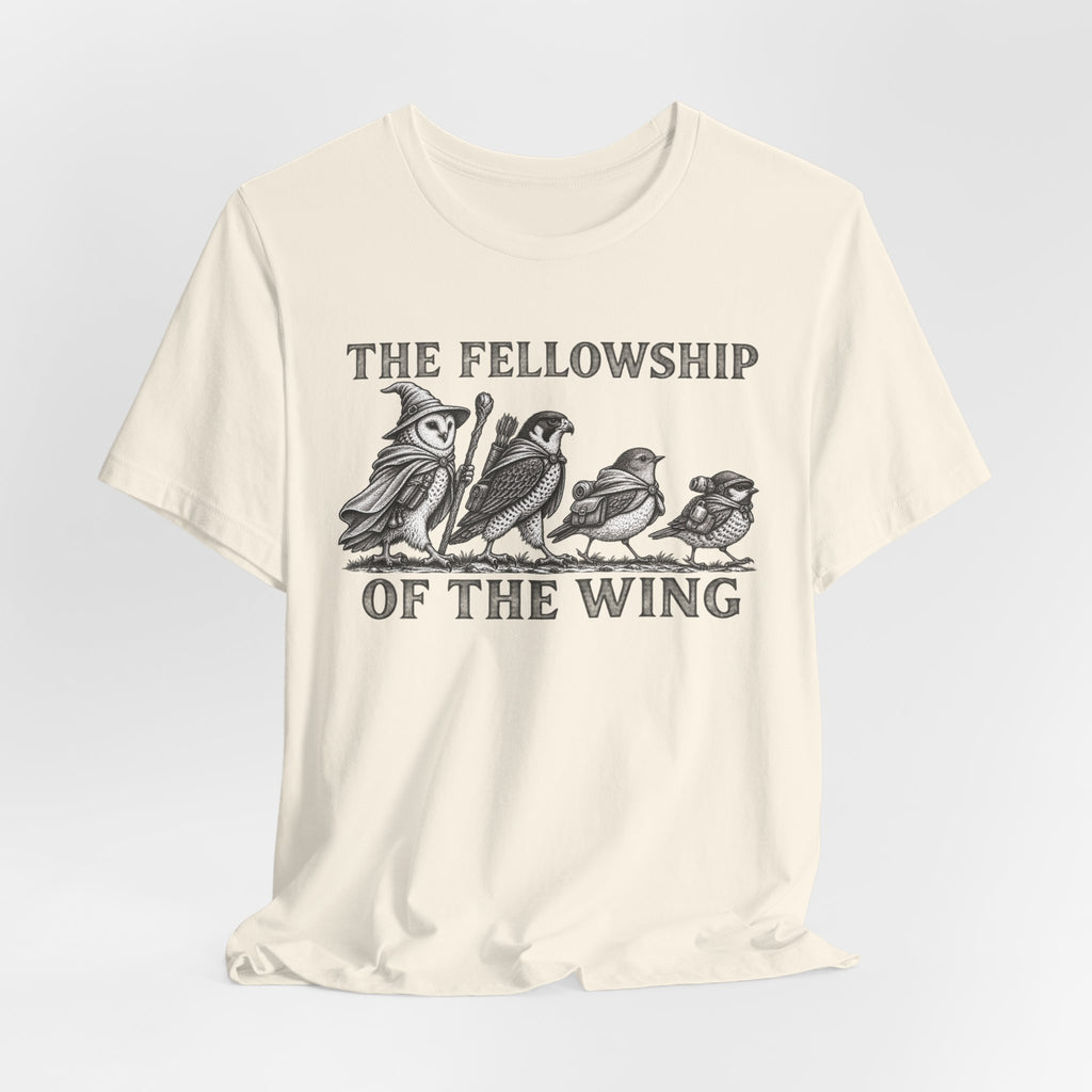 The Fellowship of the Wing Tee in Ash - starling flock murmuration silhouette shirt, Barely Outdoorsy Bella Canvas 3001