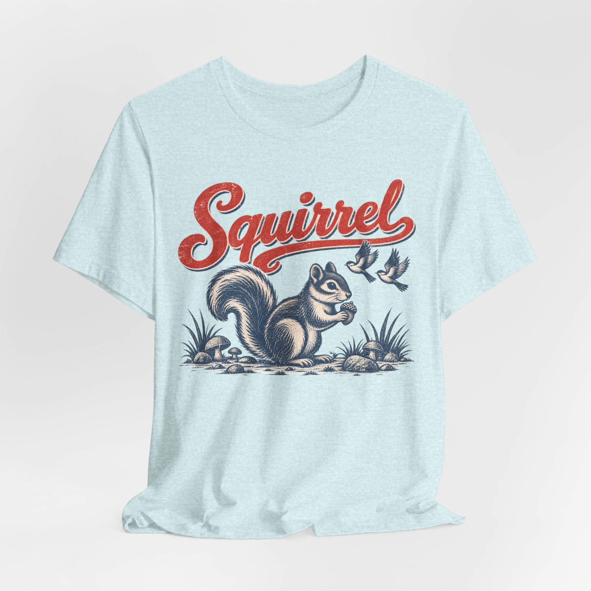 Vintage Squirrel Woodland T-Shirt in White - vintage squirrel naturalist graphic tee, Barely Outdoorsy