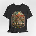 Southwest Desert Birds Tee flat lay Dark Grey Heather - unisex crew neck desert birds graphic tee, Barely Outdoorsy