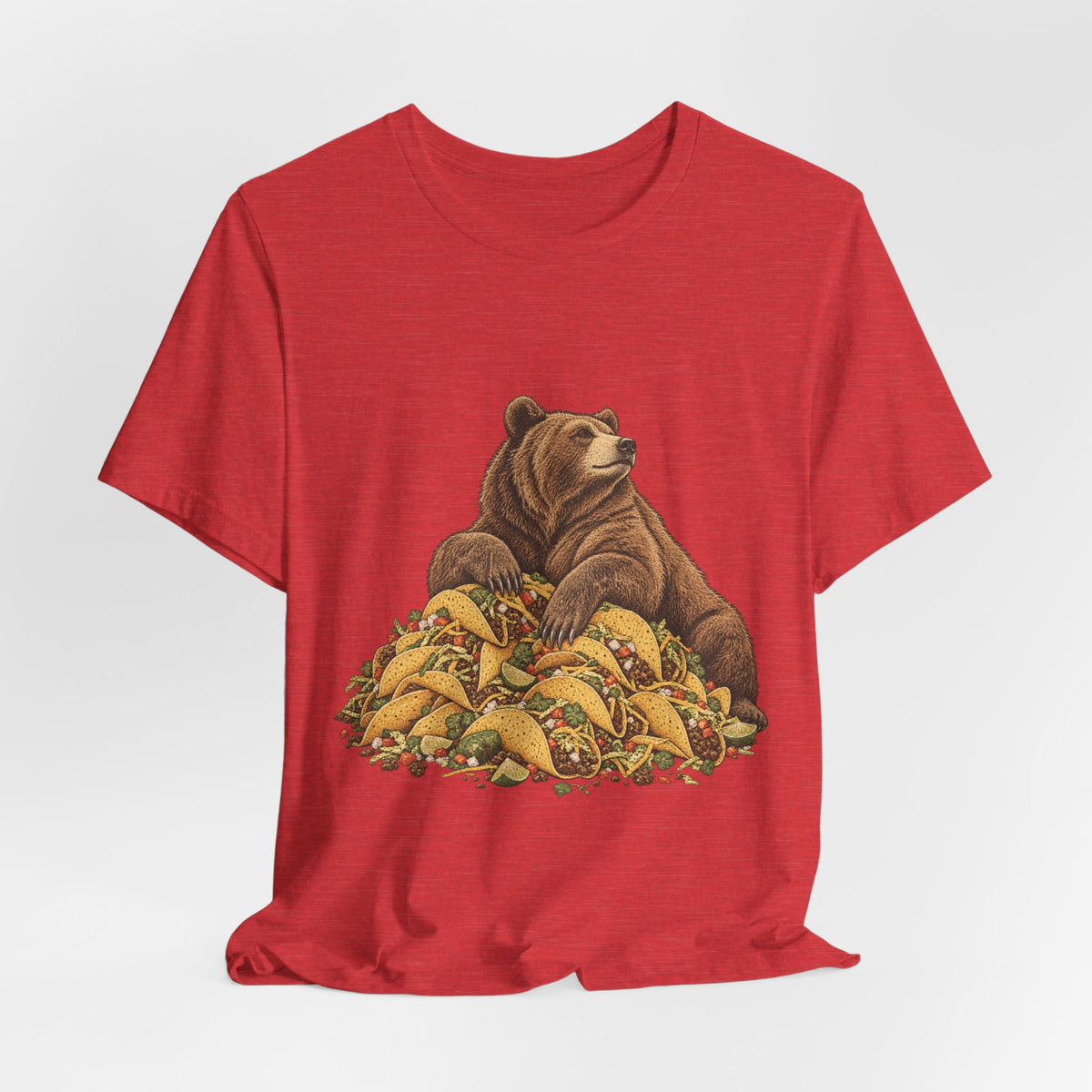 Taco Coma Bear T-Shirt in Sage - funny taco coma bear food humor graphic tee, Barely Outdoorsy