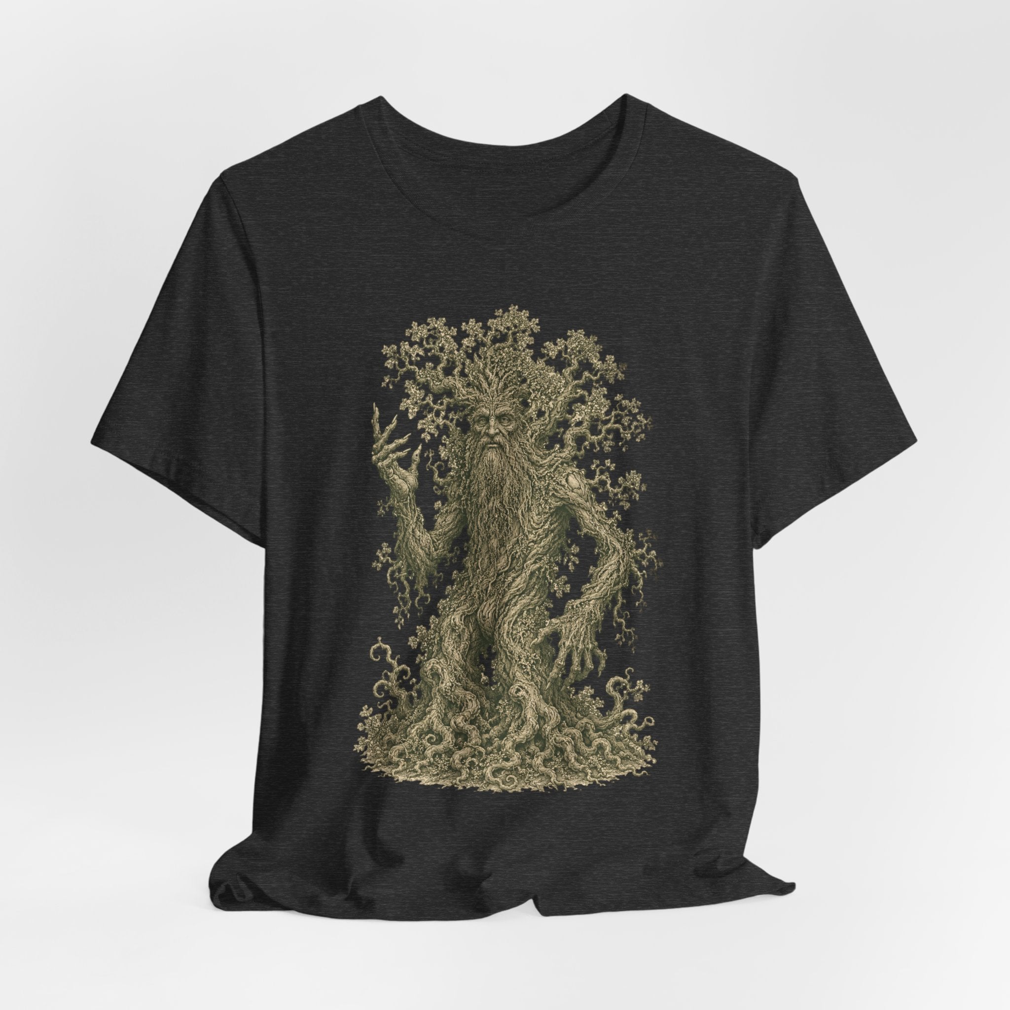 Ancient Treant T-Shirt in Brown - engraving style ancient forest guardian graphic tee, Barely Outdoorsy