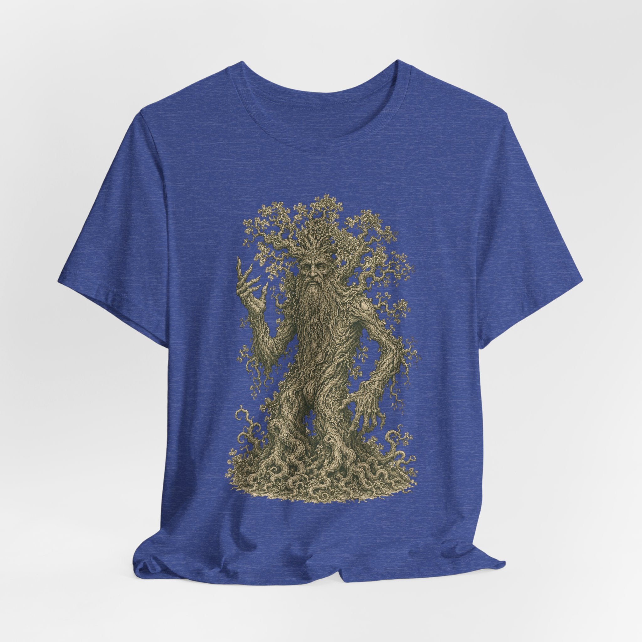 Ancient Treant Tee flat lay Black - unisex crew neck vintage forest guardian graphic tee, Barely Outdoorsy
