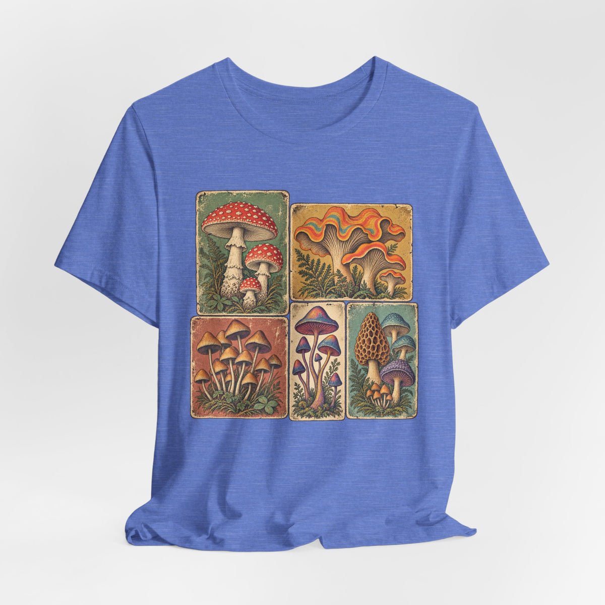 Favorite Mushroom Cards T-Shirt in Heather Peach - goblincore psychedelic mushroom card deck fungi graphic tee, Barely Outdoorsy