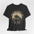 Chupacabra Sighting Club Tee in Brown - vintage badge cryptid humor shirt, Barely Outdoorsy Bella Canvas
