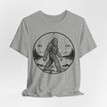 Celestial Bigfoot T-Shirt in Ash - celestial Sasquatch moon stars graphic tee, Barely Outdoorsy Bella Canvas