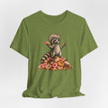 Donut King Raccoon T-Shirt in Black Heather - funny goblincore donut king raccoon humor graphic tee, Barely Outdoorsy