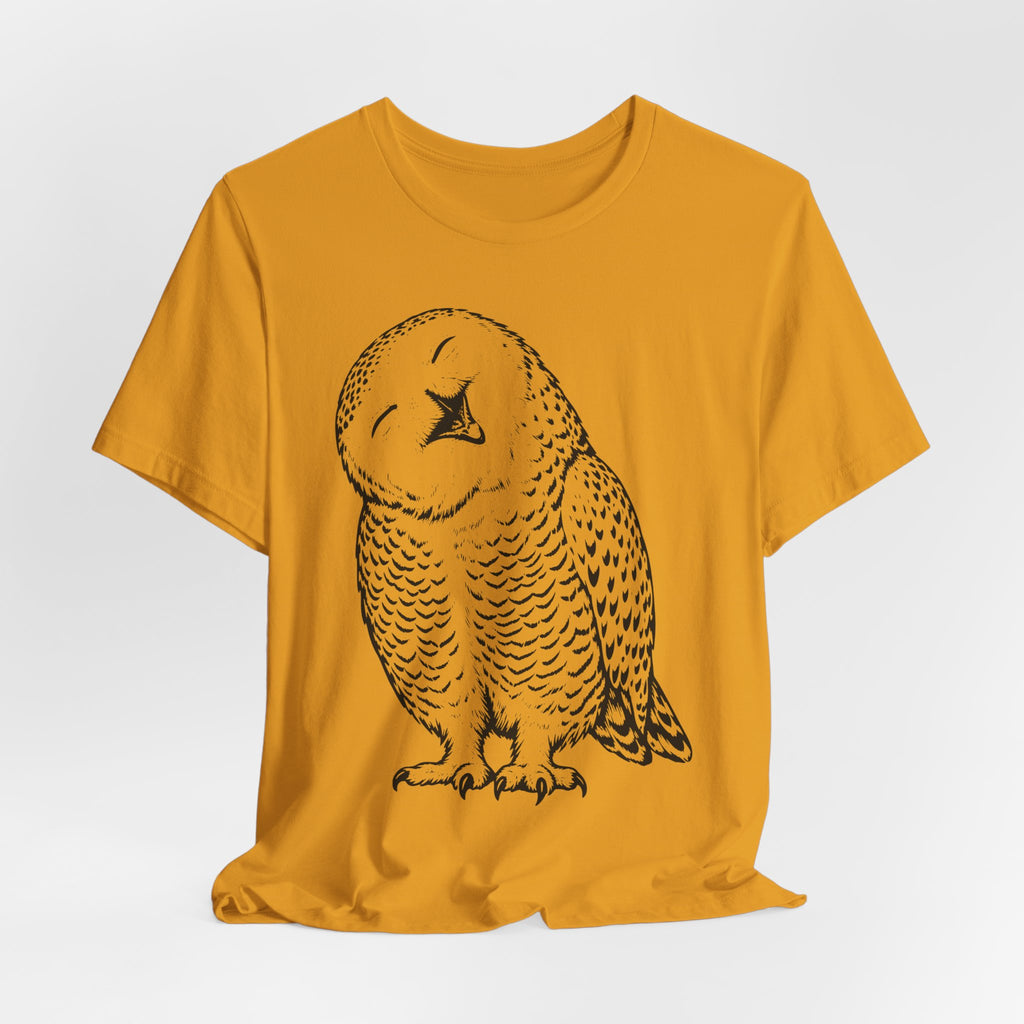 Owl Fine Line Tee in Heather Prism Lilac - fine line owl naturalist shirt, Barely Outdoorsy Bella Canvas 3001