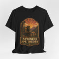 Stoned Ape Theory T-Shirt in White - evolution humor psychedelic graphic tee, Barely Outdoorsy Bella Canvas 3001