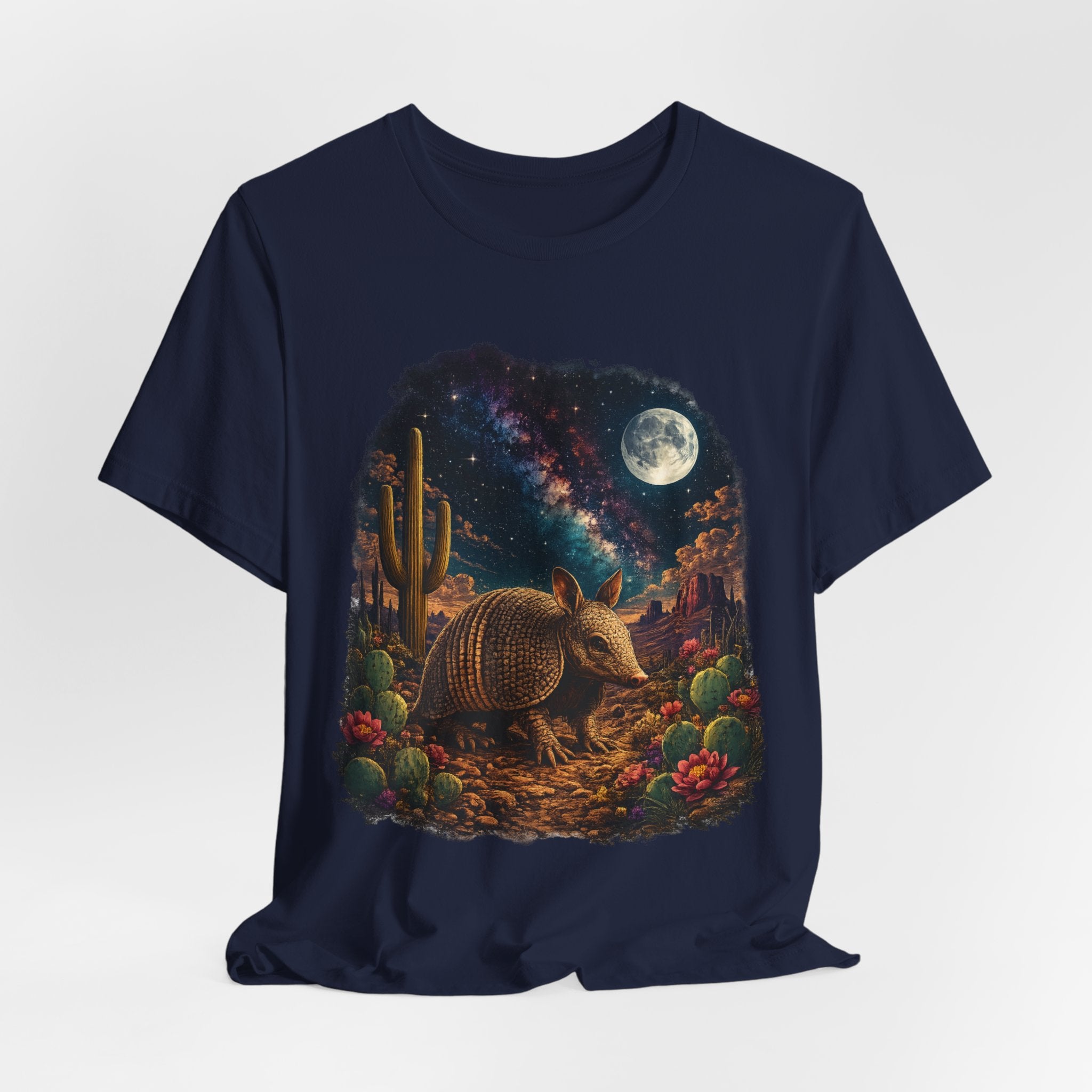 Desert Armadillo Starry Night T-Shirt in Brown - Van Gogh desert armadillo night sky graphic tee, Barely Outdoorsy