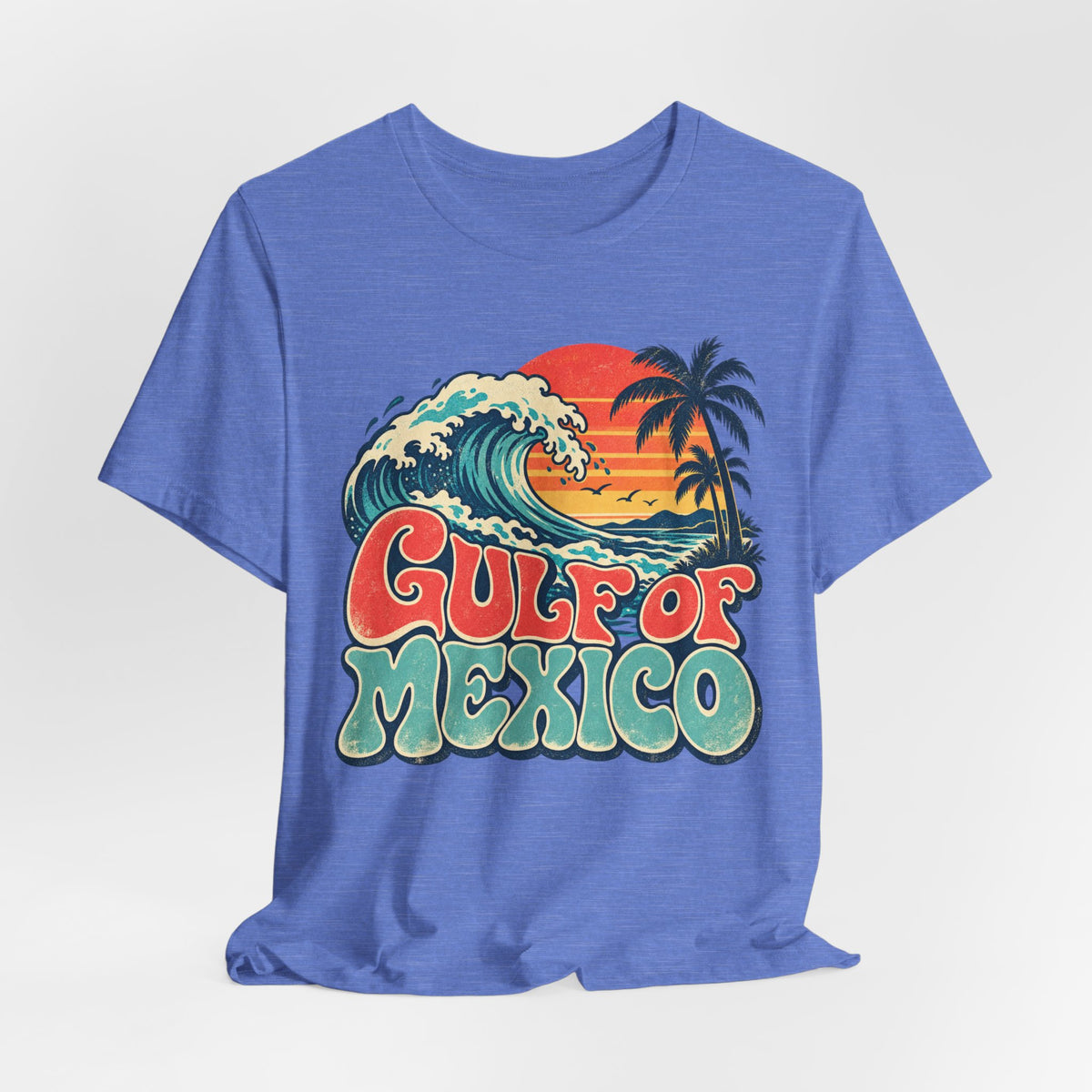 Gulf of Mexico Retro Beach T-Shirt in Mustard - vintage retro Gulf Coast graphic tee, Barely Outdoorsy