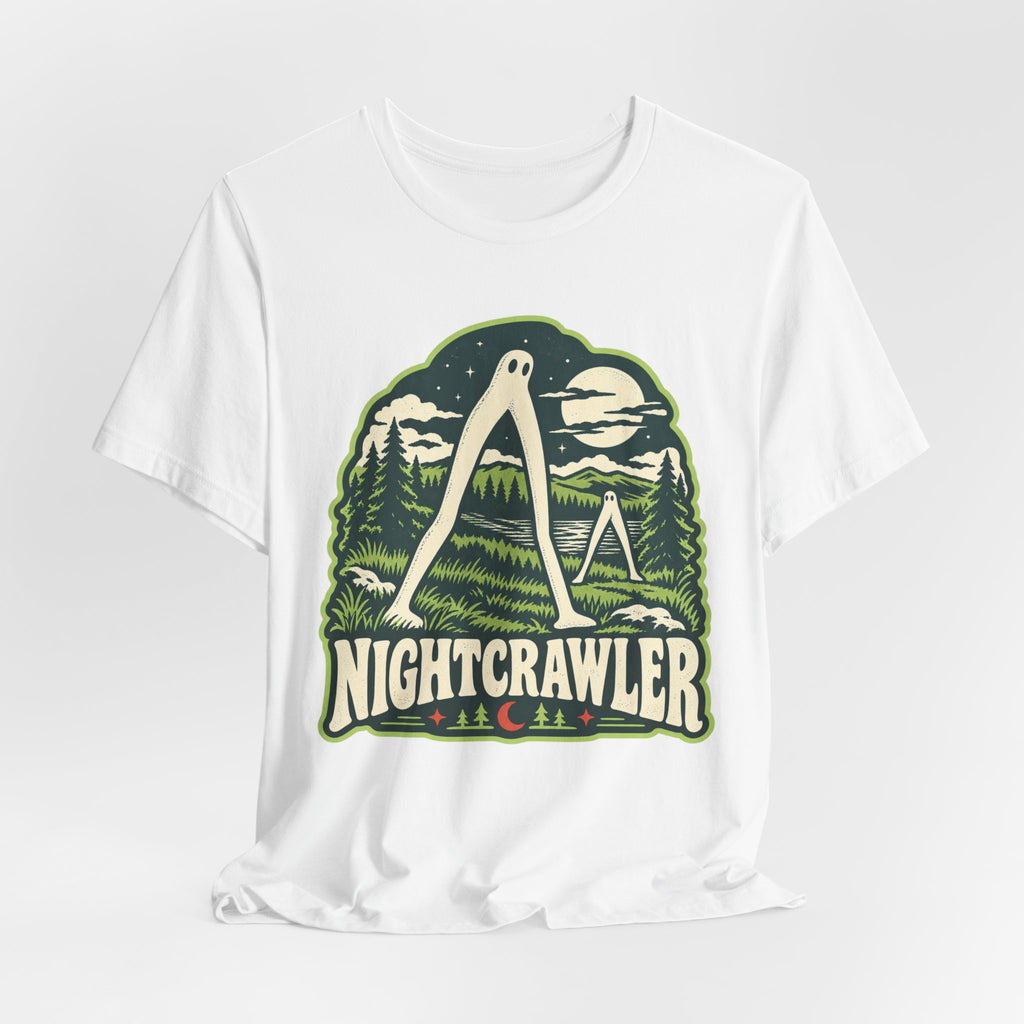 Fresno Nightcrawler Cryptid Tee in Navy - funny Fresno Nightcrawler paranormal shirt, Barely Outdoorsy