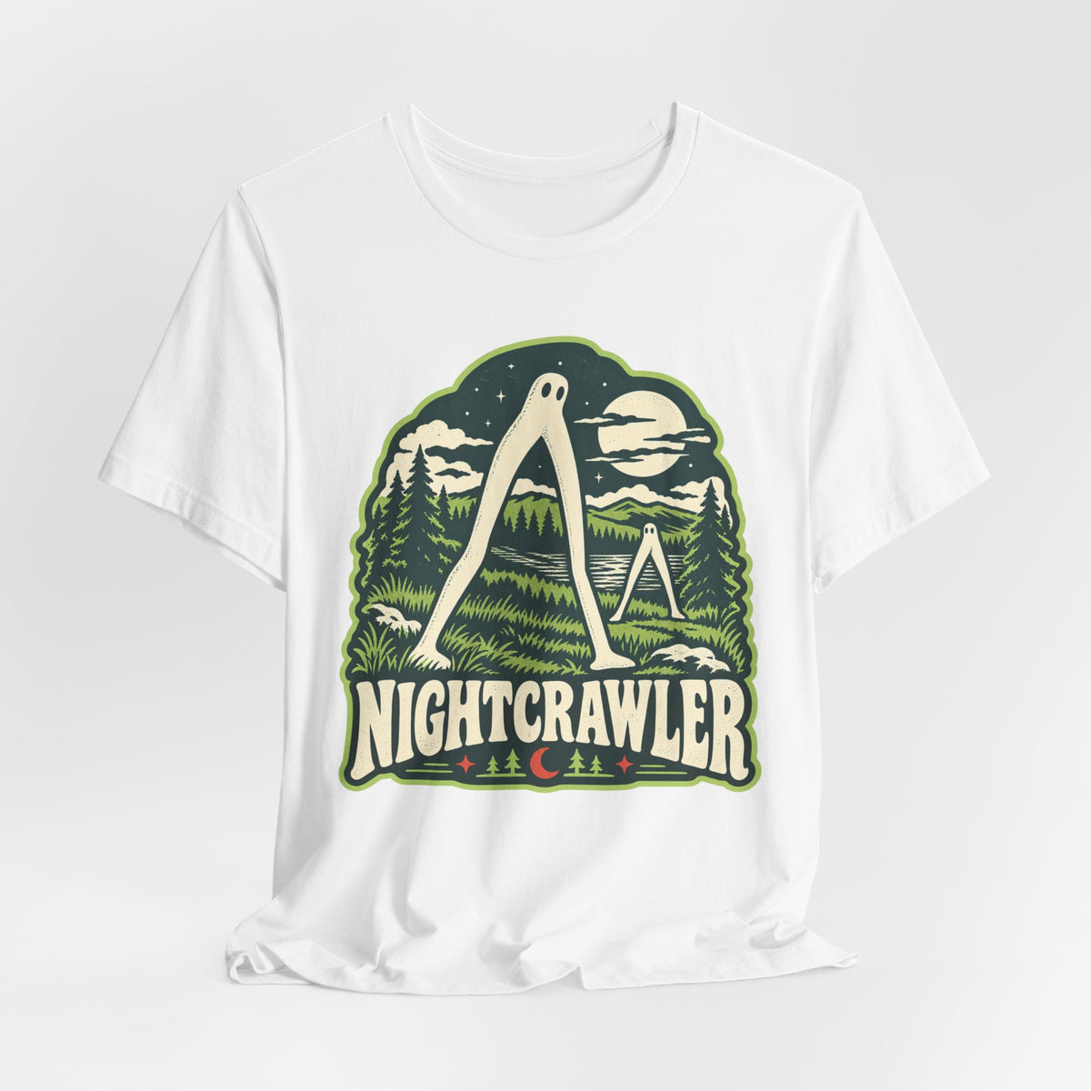 Fresno Nightcrawler Cryptid Tee in Navy - funny Fresno Nightcrawler paranormal shirt, Barely Outdoorsy