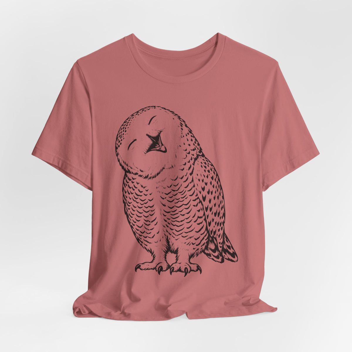 Owl Fine Line T-Shirt in White - vintage fine line owl graphic tee, Barely Outdoorsy Bella Canvas