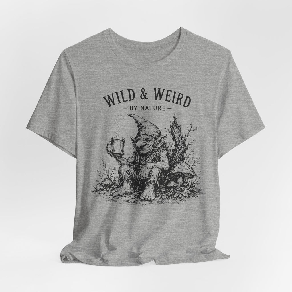Wild and Weird By Nature T-Shirt in Heather Ice Blue - funny raccoon wild weird graphic tee, Barely Outdoorsy