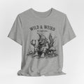 Wild and Weird By Nature T-Shirt in Heather Ice Blue - funny raccoon wild weird graphic tee, Barely Outdoorsy