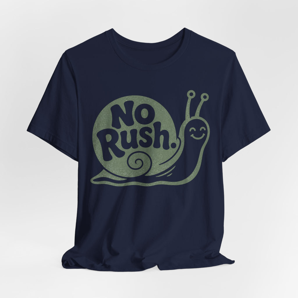 No Rush Snail Tee in Brown - vintage distressed snail goblincore slow living shirt, Barely Outdoorsy Bella Canvas 3001
