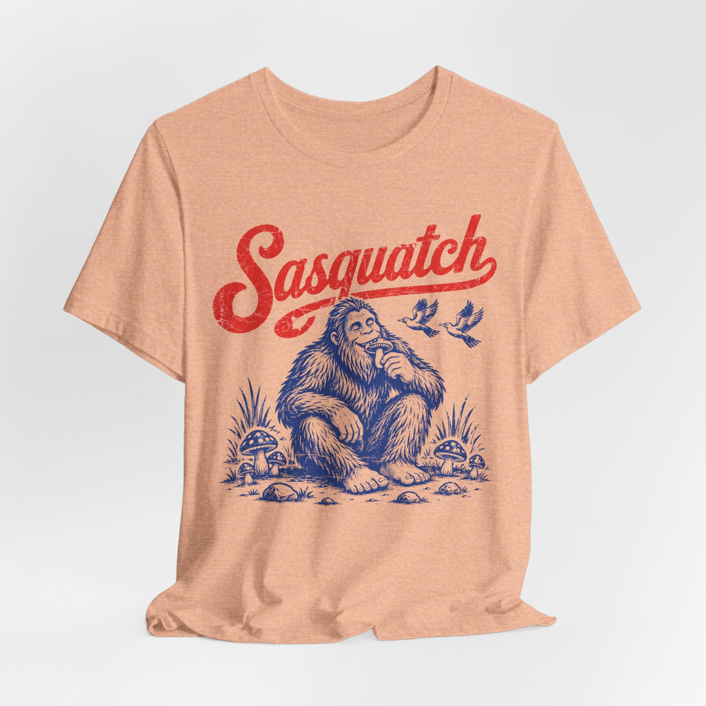 Vintage Sasquatch Woodland T-Shirt in Mauve - vintage Bigfoot naturalist graphic tee, Barely Outdoorsy