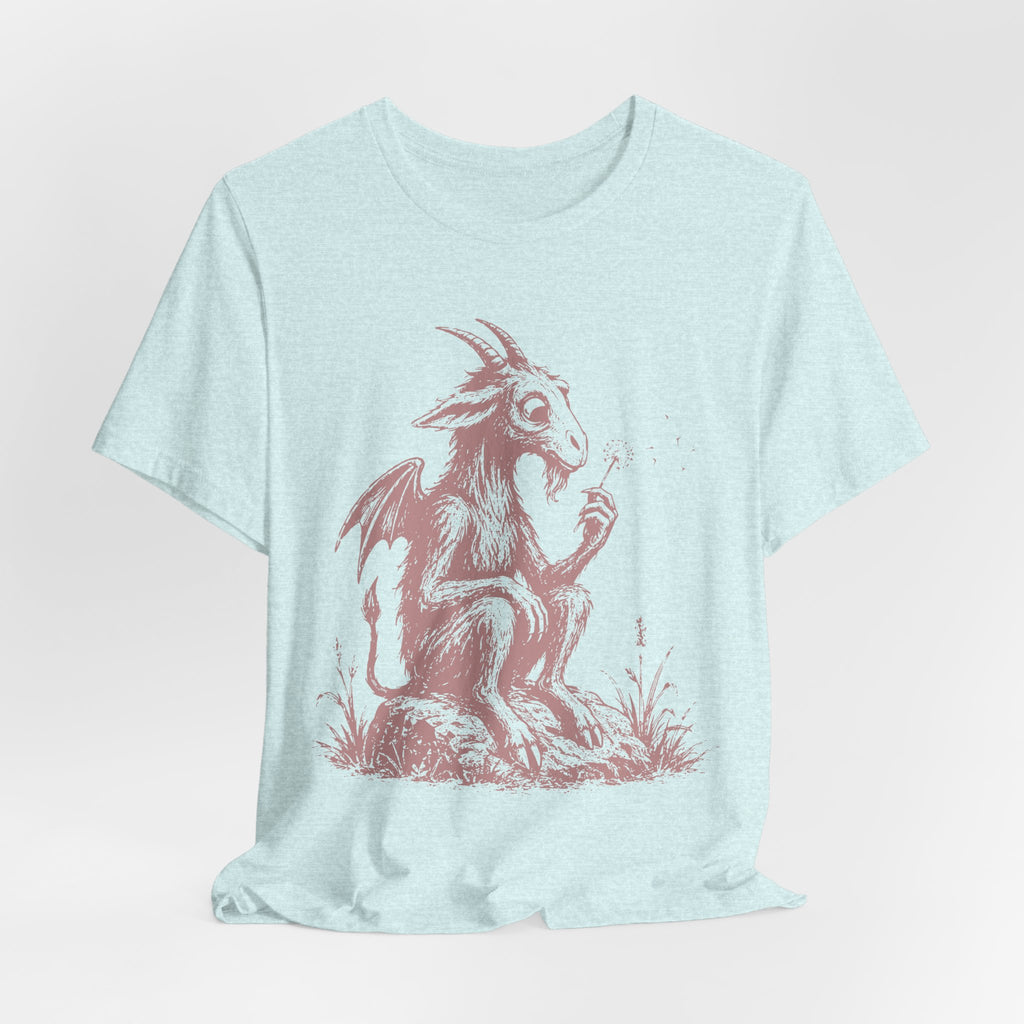 Baby dragon dandelion barely outdoorsy tee black unisex graphic shirt