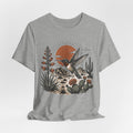 Sunset Hummingbird Desert Adventure T-Shirt in Athletic Heather - vibrant hummingbird desert sunset Southwest graphic tee, Barely Outdoorsy Bella Canvas 3001