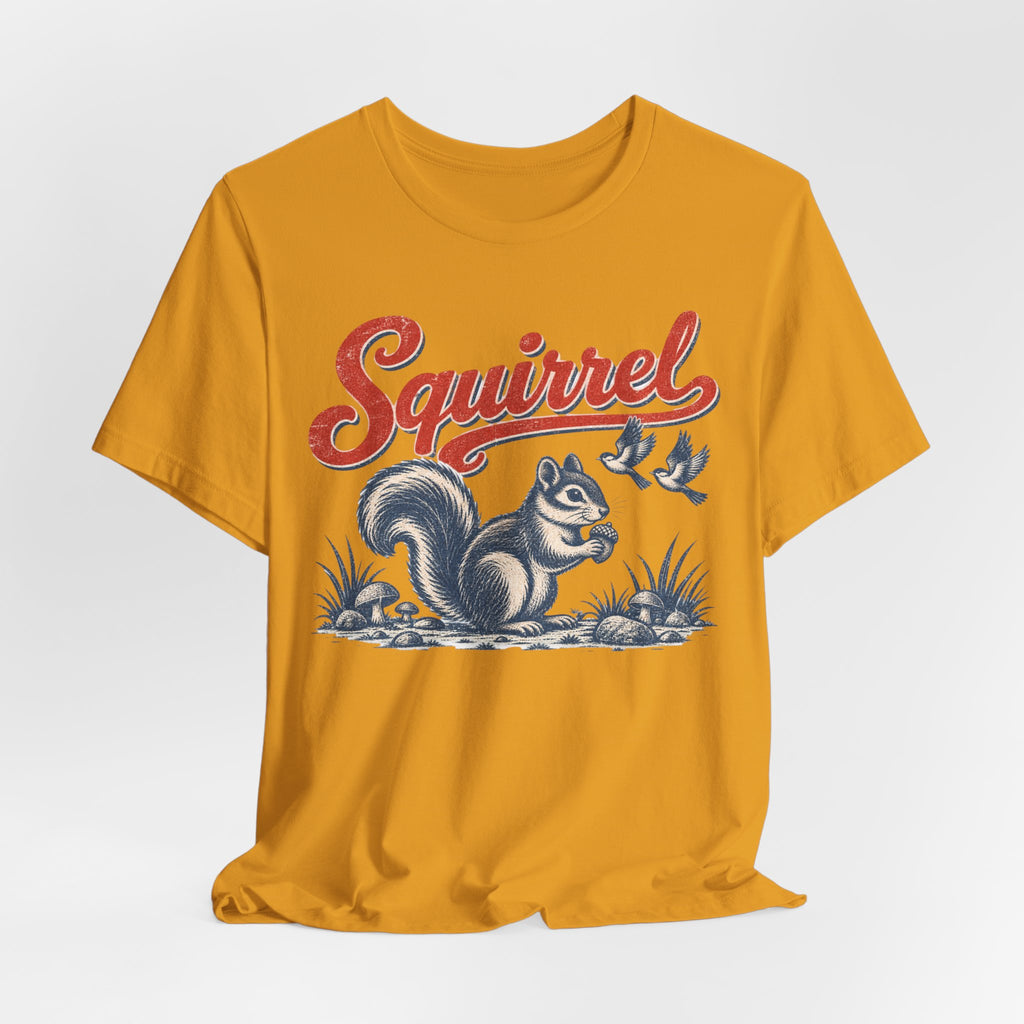 Vintage Squirrel Woodland T-Shirt in Brown - vintage naturalist squirrel graphic tee, Barely Outdoorsy