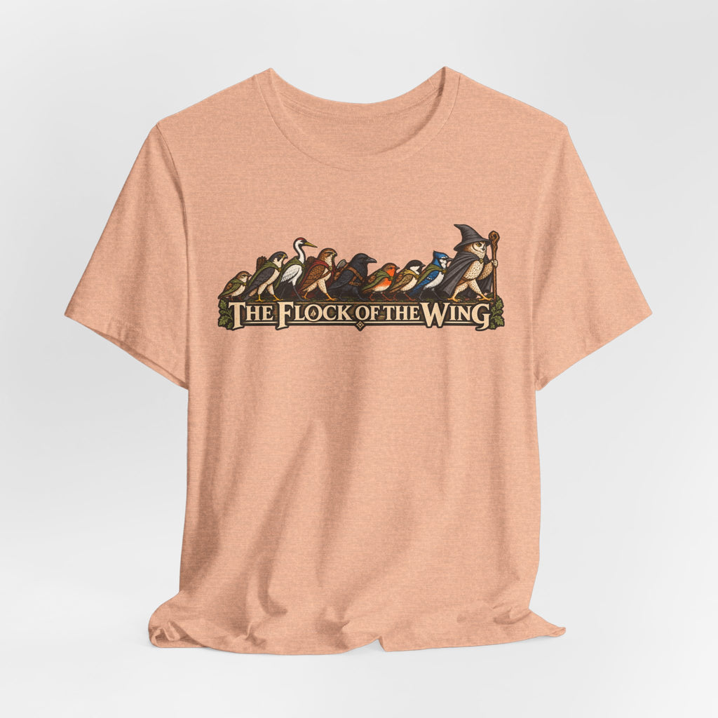 The Flock of the Wing Tee in Dark Grey Heather - starling murmuration flock shirt, Barely Outdoorsy