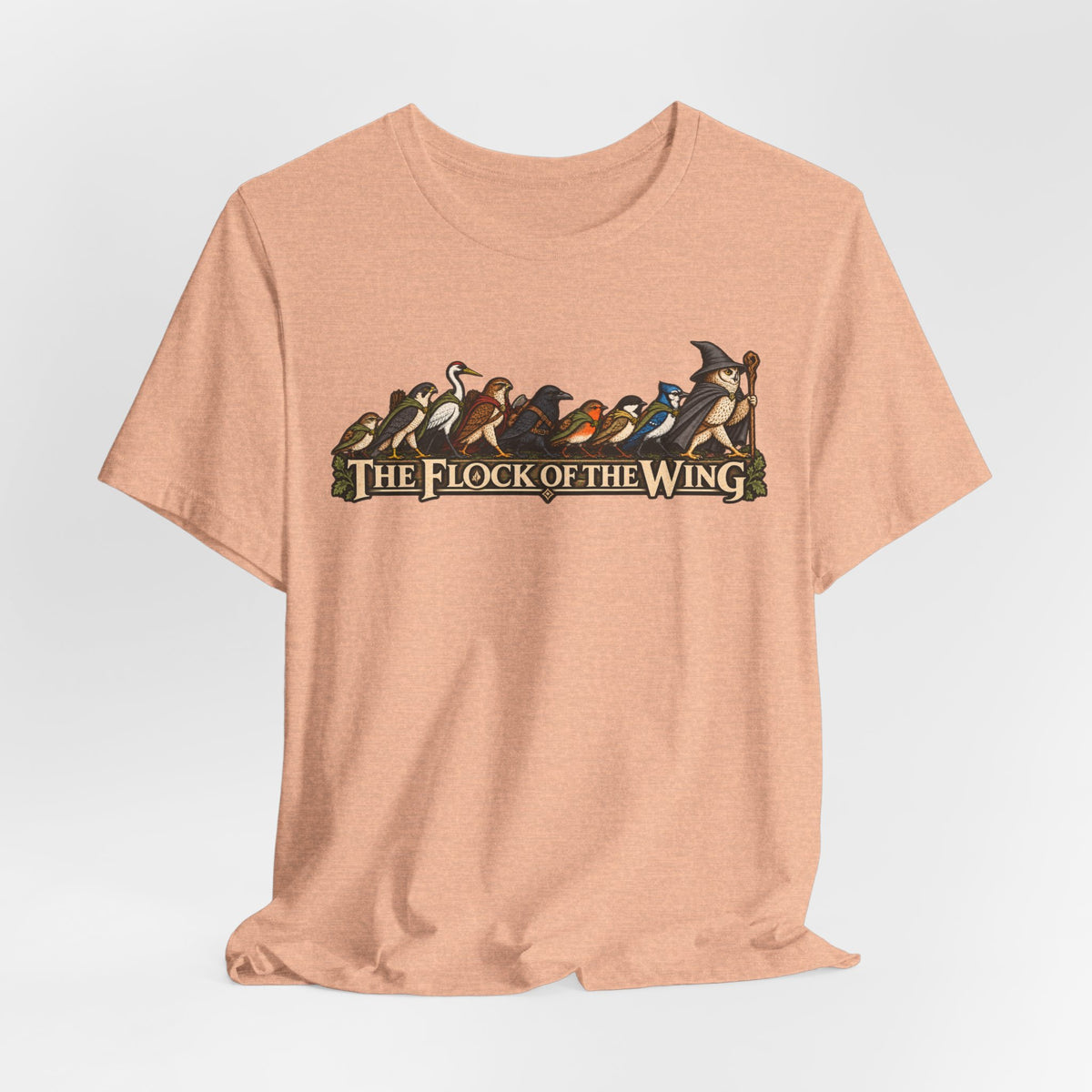 The Flock of the Wing Tee in Dark Grey Heather - starling murmuration flock shirt, Barely Outdoorsy