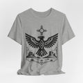 Thunderbird Zia Sun Desert Tee in Heather Peach worn shot - Southwest Thunderbird Zia shirt, Barely Outdoorsy