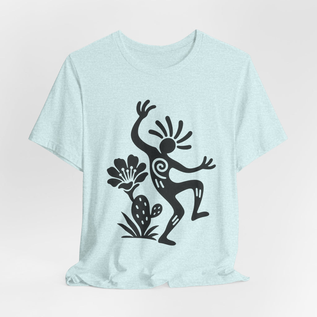 Sun Dancer Petroglyph T-Shirt in Heather Prism Lilac - Southwest petroglyph graphic tee, Barely Outdoorsy