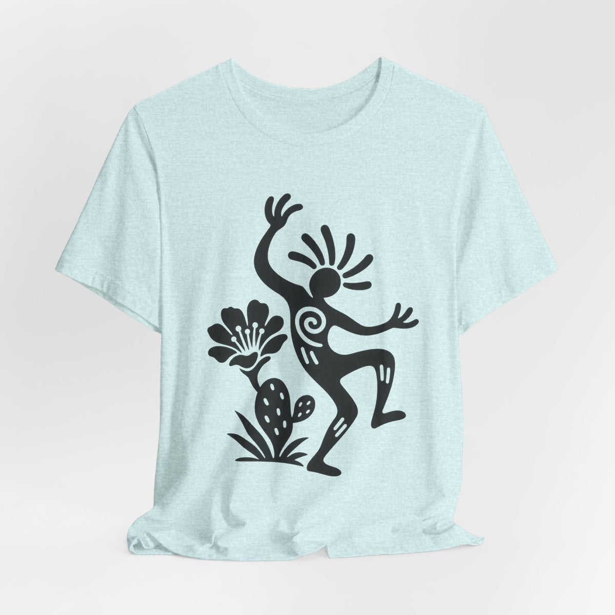 Sun Dancer Petroglyph T-Shirt in Heather Prism Lilac - Southwest petroglyph graphic tee, Barely Outdoorsy