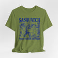 Sasquatch From Forest to Foam Tee in Storm - funny Bigfoot forest to foam shirt, Barely Outdoorsy Bella Canvas