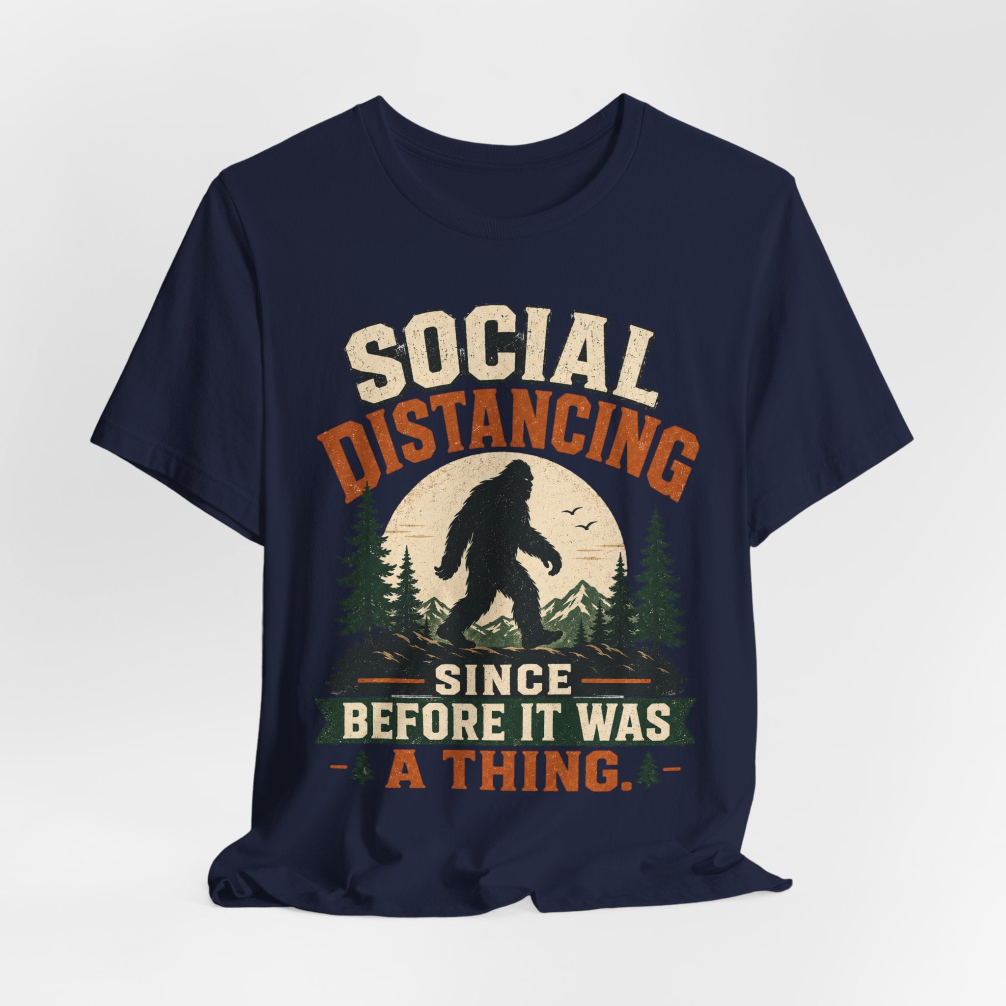 Social Distancing Since Before It Was A Thing T-Shirt flat lay Dark Grey Heather - unisex crew neck graphic tee